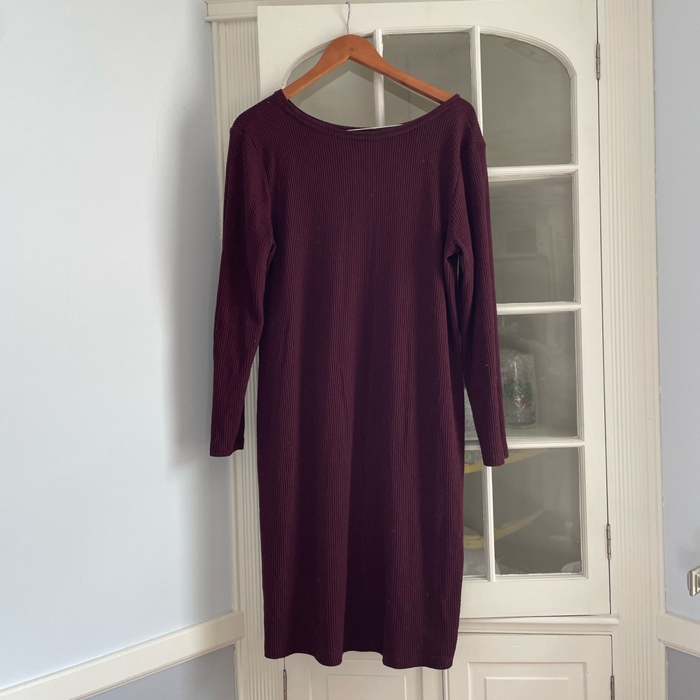 A New Day ribbed maroon midi dress